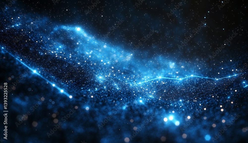 Poster an enchanting cosmic landscape with sparkling stars and a rich blue hue creating a sense of depth an