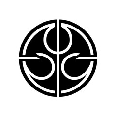 Minimalist Geometric Emblem in Black and White - Logo Design