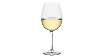 Isolated Glass of White Wine