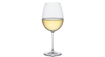 Isolated Glass of White Wine