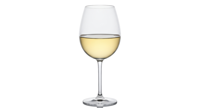 Isolated Glass of White Wine