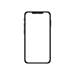 Smartphone mockup with blank screen. Mobile phone mockup front view.