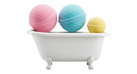Isolated Bath Tub with Bath Bombs