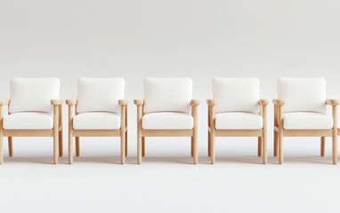 Seamless pattern of sleek Scandinavian chairs, clean wooden textures, and soft neutral palettes, creating a minimalist and modern aesthetic., copy space for text - lines interior