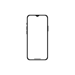 Smartphone mockup with blank screen. Mobile phone mockup front view.