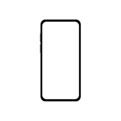 Smartphone mockup with blank screen. Mobile phone mockup front view.