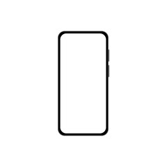 Smartphone mockup with blank screen. Mobile phone mockup front view.