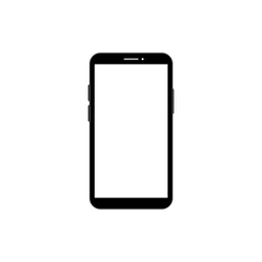 Smartphone mockup with blank screen. Mobile phone mockup front view.