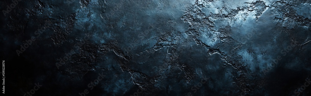 Poster Dramatic Dark Blue Texture Background with Rough Surface for Abstract Design or Artistic Overlay : Generative AI