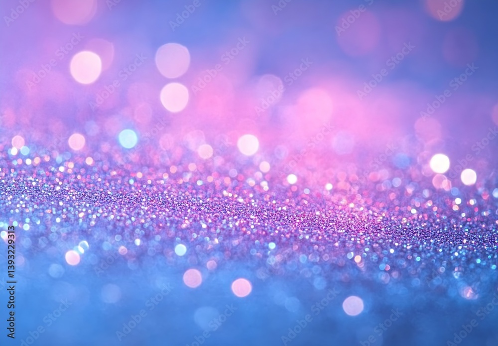 Poster glistening bokeh effect in pastel pink and blue hues creating a magical sparkling background : gener