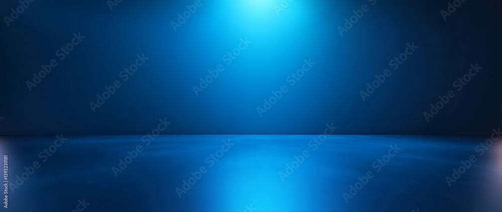 Aufkleber Abstract Blue Studio Background Spotlight Lighting Empty Space Modern Minimalist Backdrop Perfect for Product Display and Showcase : Generative AI