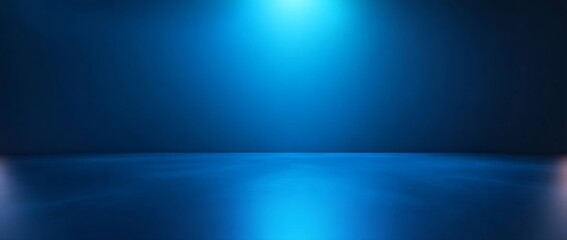 Abstract Blue Studio Background Spotlight Lighting Empty Space Modern Minimalist Backdrop Perfect for Product Display and Showcase : Generative AI