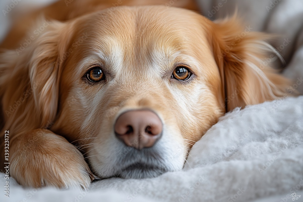 Poster golden retriever dog portrait captivating close up of a loyal companion with soft fur gentle eyes an