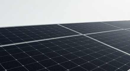 Sleek Solar Array Against a Blank Canvas: Sustainable Energy Innovation