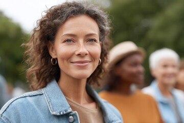 Obraz premium diverse individuals gathered peacefully each portraying different age and background unified in their celebration of