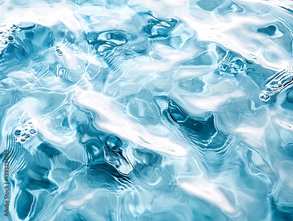 Poster abstract water surface texture background ripple clear blue liquid motion ocean sea pattern clean fr