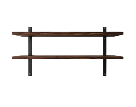 modern dark wooden empty shelf