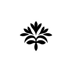 Minimalist Floral Silhouette on White Background - Design Element