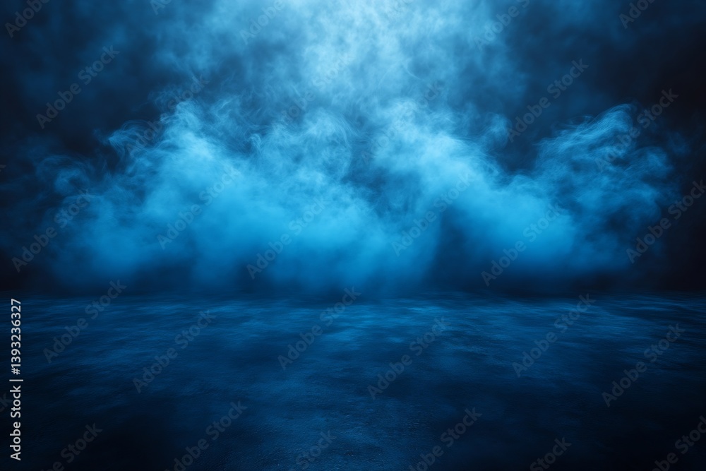 Fototapete mysterious blue smoke background moody atmosphere scene for compositing elements and digital art pro