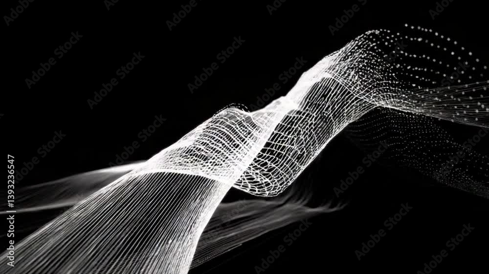 Poster digital sound waveforms create dynamic movement on black background generative ai