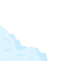 Snow avalanche slides down. Vector illustration.