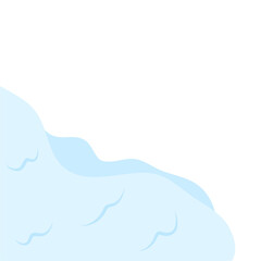 Snow avalanche slides down. Vector illustration.