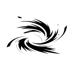 Abstract Black Swirl on Gradient Background