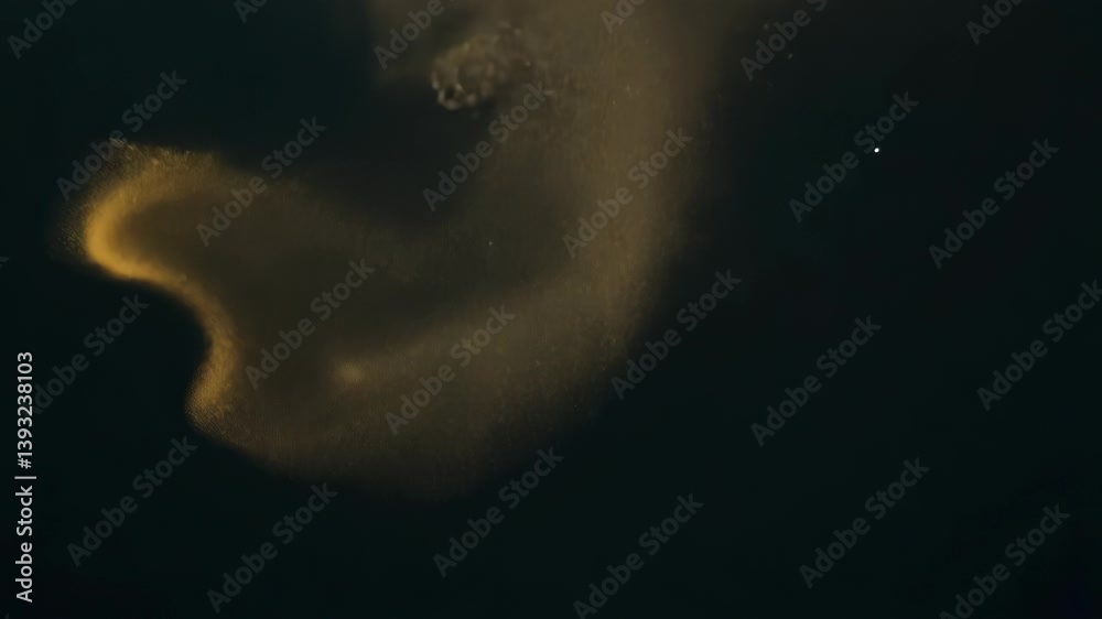 Poster Abstract dynamic cloud of dust particles dispersing against black background in explosion