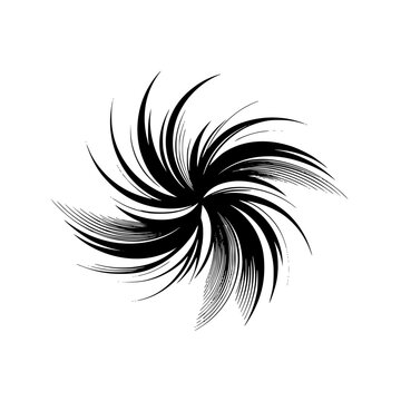 Fototapeta Abstract Black Radial Design on White: Minimalist Vector Art