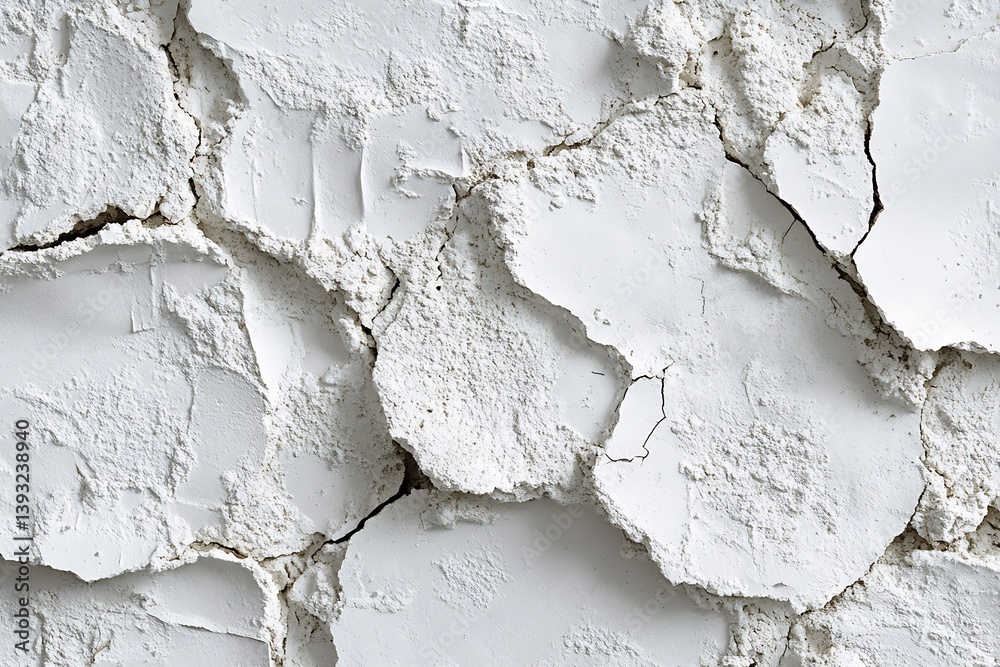 Poster cracked white plaster wall texture close up detail of weathered surface grunge effect architecture m