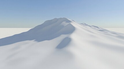 Snowy Mountain Peak Under Clear Blue Sky Simple Winter Landscape