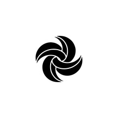 Abstract Black and White Swirl Logo Design