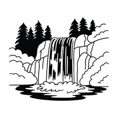  waterfall vector illustration 