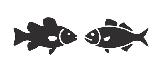 Fish icon set, vector illustration. Food illustration sign collection.