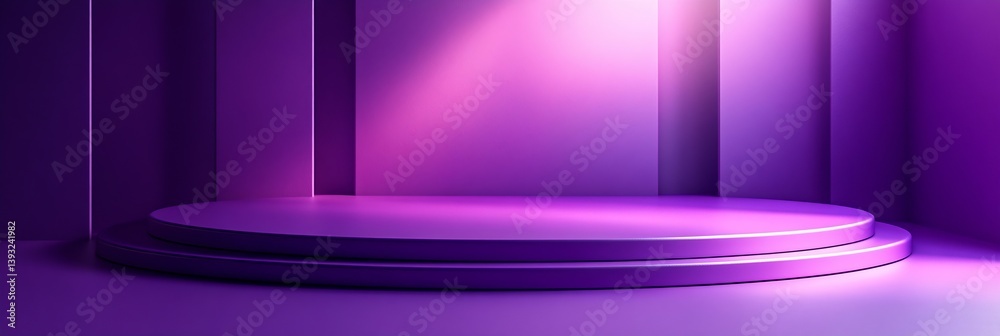Leinwandbilder minimalist purple podium stage product showcase platform elegant design studio background presentati