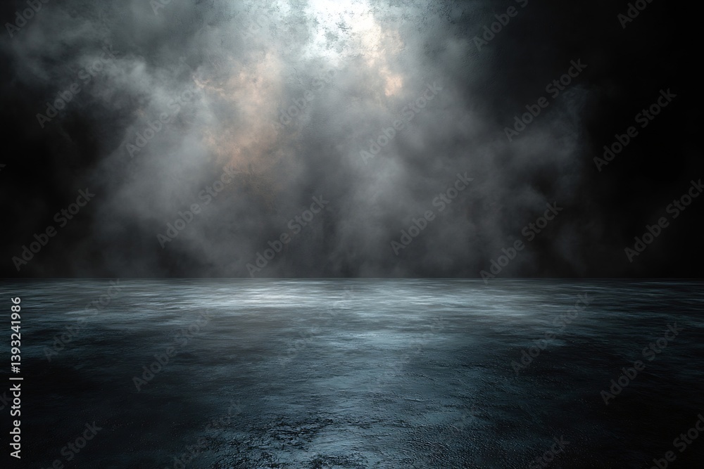 Poster dramatic dark background with smoke and light rays ideal for theater stage or mystery concept black 