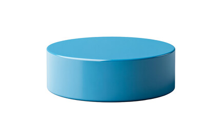 Glossy Blue Cylinder Presentation Display, cut out transparent