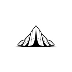 Modern Architectural Illustration: Futuristic Building Design, Black & White Vector