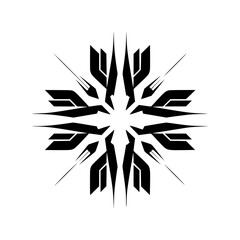 Modern Geometric Snowflake Design in Shades of Gray