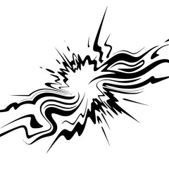 Abstract Black Burst Element on White Background
