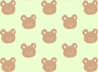 Bear Pattern Vintage Design Vector Textile
