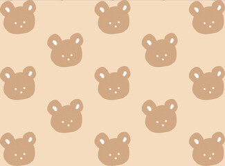 Bear Pattern Vintage Design Vector Textile