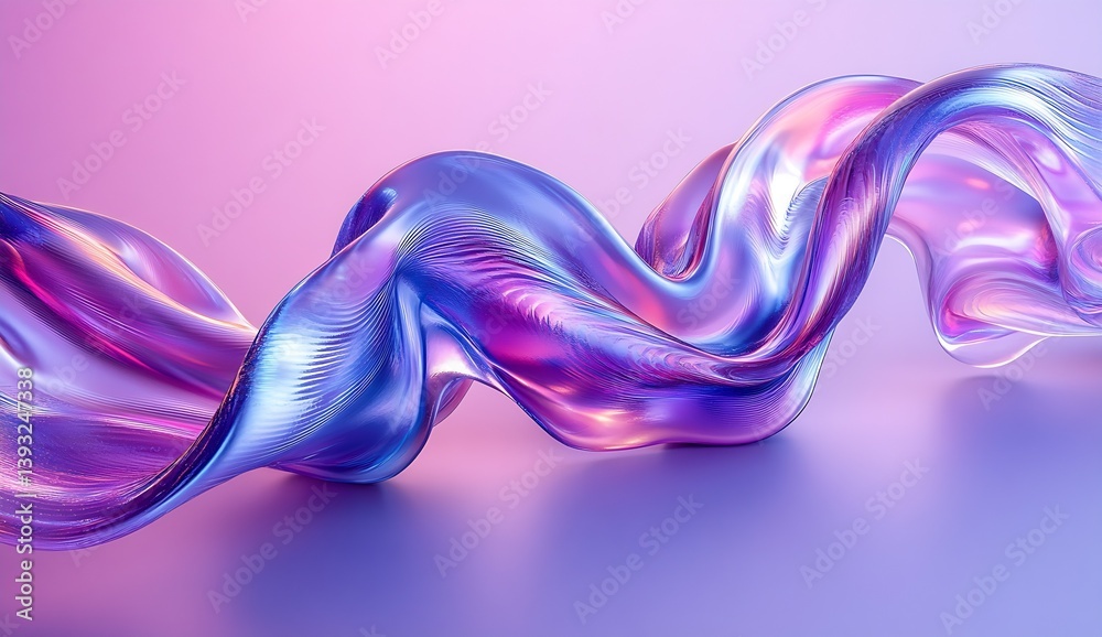 Poster colorful flowing wave in mesmerizing tones of purple and blue creating an artistic abstract look : g