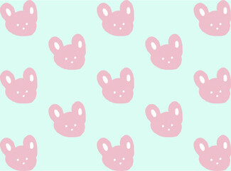 Rabbit Pattern Vintage Design Vector Textile