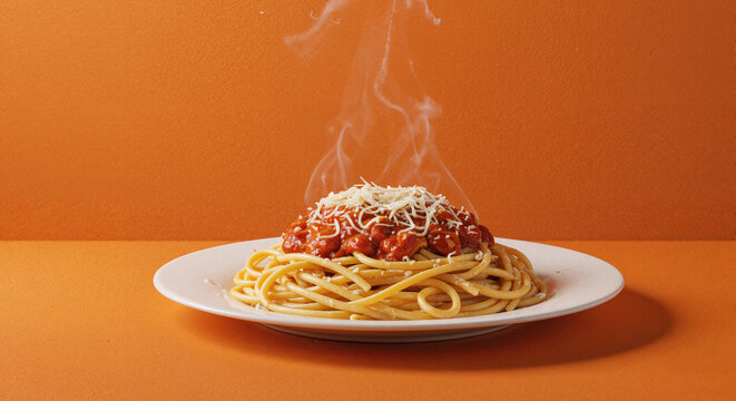 Spaghetti on a plate
