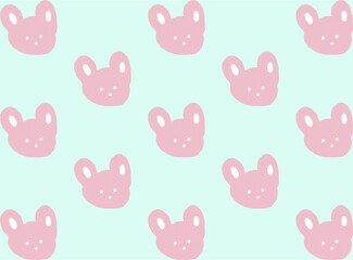 Rabbit Pattern Vintage Design Vector Textile