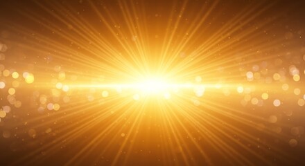 Golden Radiance Burst - Bright golden light burst with bokeh effect, perfect for backgrounds or overlays. Warm and radiant