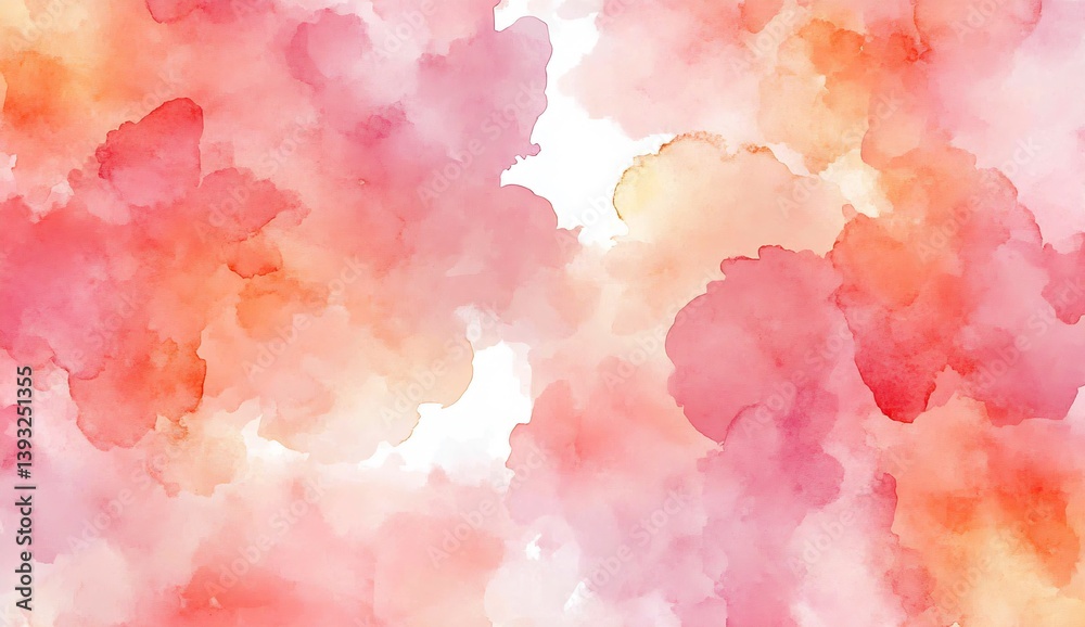 Poster elegant and fluid watercolor splash art creating a warm color palette : generative ai