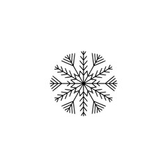 Fototapeta premium Minimalist Black Snowflake Design on White Background