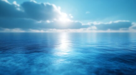Obraz premium Serene Ocean View with Sunlit Horizon Peaceful Seascape for Relaxation and Meditation : Generative AI